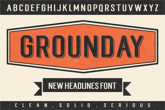 Grounday: A Bold Uppercase Display Font for Makers
