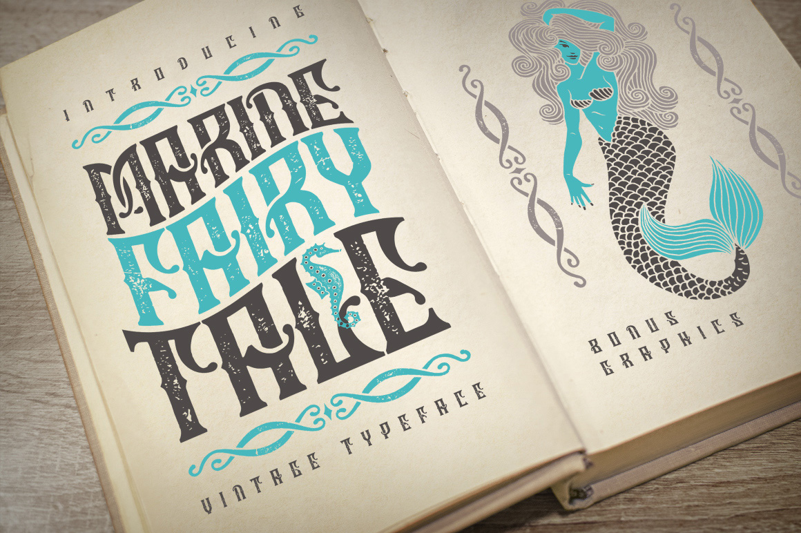 Marine Fairytale: A Vintage Textured Font for Crafters