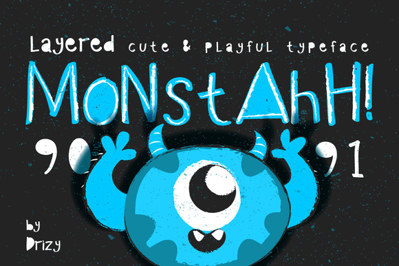 Monstahh: A Playful Layered Display Font for Makers
